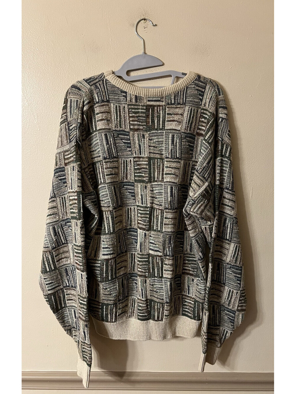 Vintage 90’s TSR Knit Sweater Size M “Coogi Style” Grandpa USA Made